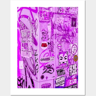 Pink Graffiti Street Stickers Tag NYC Posters and Art